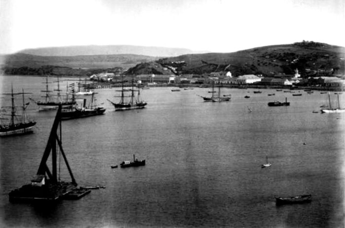 Puerto de talcahuano, 1880, Foto, fotografia de talcahuano, imagen